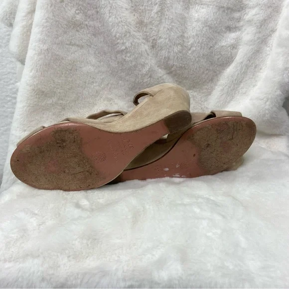Aquazzura Tarzan Crisscross Suede Wedge Sandal Size 37.5. MSRP $725. Size 7.5